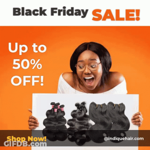 Woman Holding Sign Black Friday Sale GIF