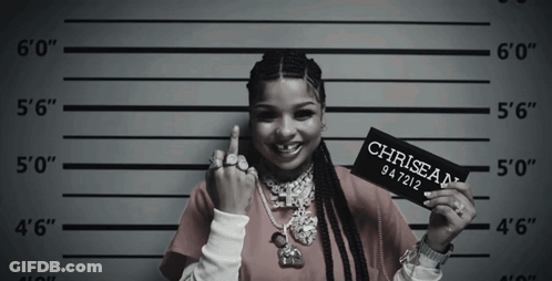 Woman Holding Sign Saying Chrisean GIF