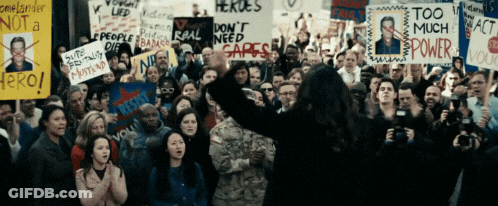Woman Holding Sign Too Much Power GIF
