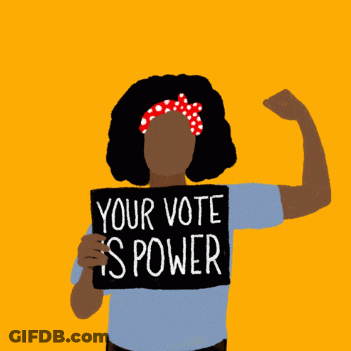 Woman Holding Sign Your Vote Is Power GIF