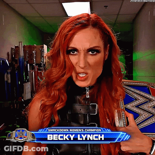 Woman Holding Smackdown Women's Champion Belt GIF