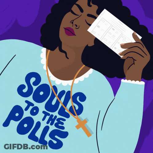 Woman Holding Souls To The Polls Paper GIF