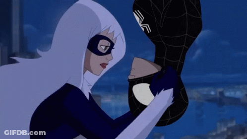Woman Holding Spider-Man Face GIF