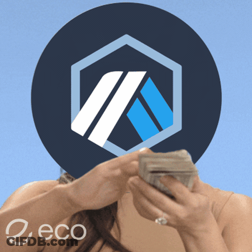 Woman Holding Stack Of Money In Front Of Circle With Eco GIF