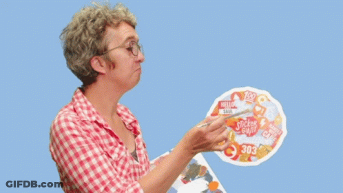 Woman Holding Sticker Giant Sticker GIF