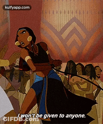 Woman Holding Sword Saying I Wont Be Given GIF