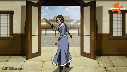 Woman Holding Sword With Nickelodeon Logo GIF