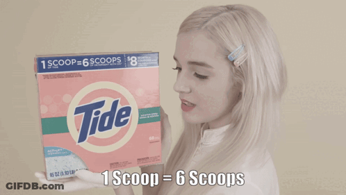 Woman Holding Tide Laundry Detergent Box GIF