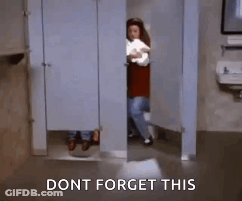 Woman Holding Toilet Paper In Restroom GIF