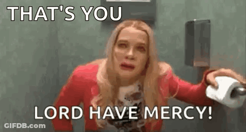 Woman Holding Toilet Paper Saying Lord Have Mercy GIF