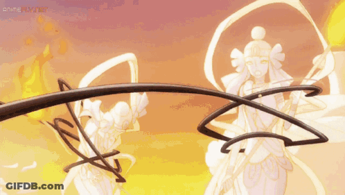 Woman Holding Torch With Anime Text GIF