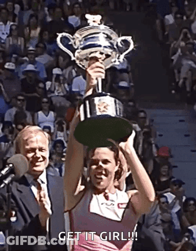 Woman Holding Trophy Get It Girl GIF