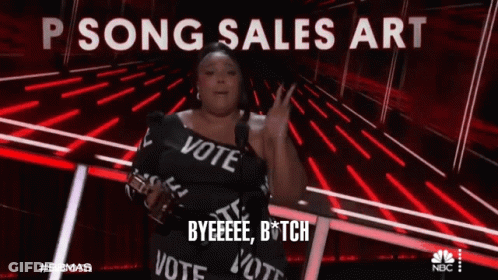 Woman Holding Trophy On Stage P Song Sales Art GIF