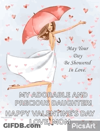 Woman Holding Umbrella May Your Day Be Showered In Love GIF