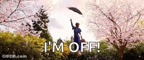 Woman Holding Umbrella Saying Im Off GIF