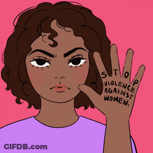 Woman Holding Up Hand Stop Violence Against Women GIF