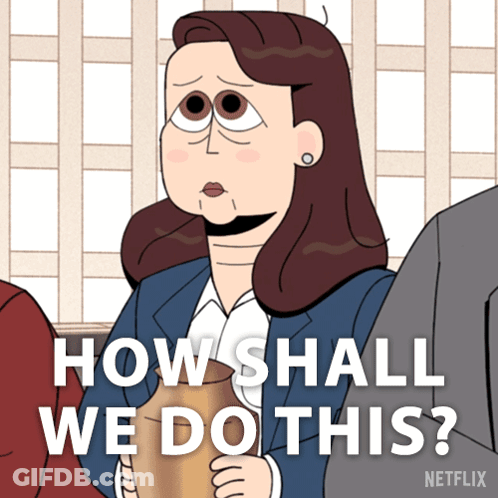 Woman Holding Vase With How Shall We Do This GIF