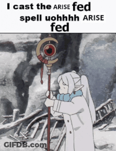 Woman Holding Wand Saying Fed GIF