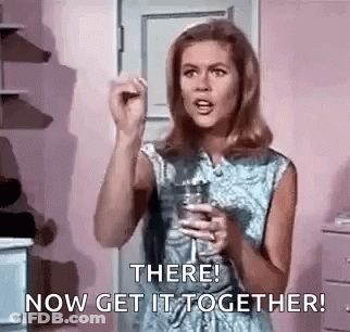 Woman Holding Water Glass Saying Get It Together GIF