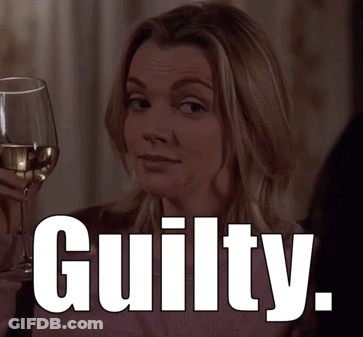 Woman Holding Wine And Guilty GIF