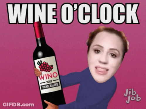 Woman Holding Wine Bottle Wine O Clock GIF