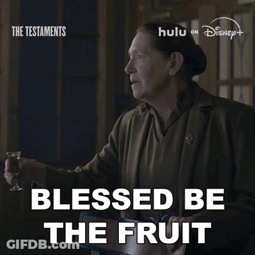 Woman Holding Wine Glass Blessed Be The Fruit GIF