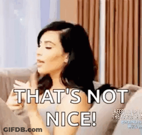 Woman Holding Wine Glass Saying That's Not Nice GIF