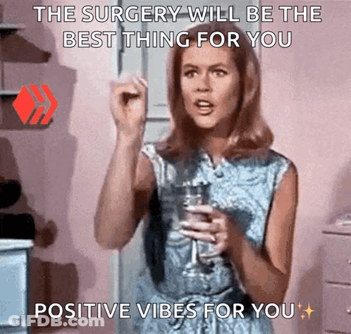 Woman Holding Wine Glass Says Surgery Will Be Best Thing GIF