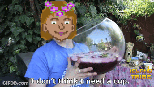 Woman Holding Wine Saying I Don't Think I Need A Cup GIF