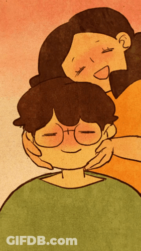 Woman Hugging Boy GIF