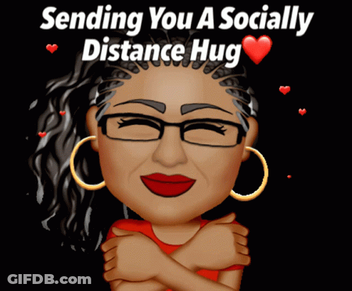 Woman Hugging Herself Sending You A Socially Distance Hug GIF