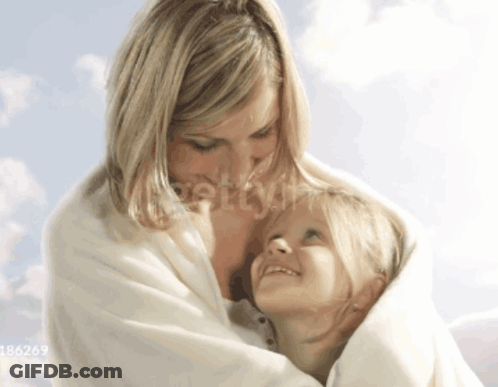 Woman Hugging Little Girl With Number 186267 GIF