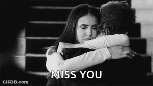 Woman Hugging Man Black And White Miss You GIF