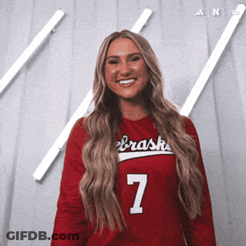 Woman Huskers Volleyball GIF