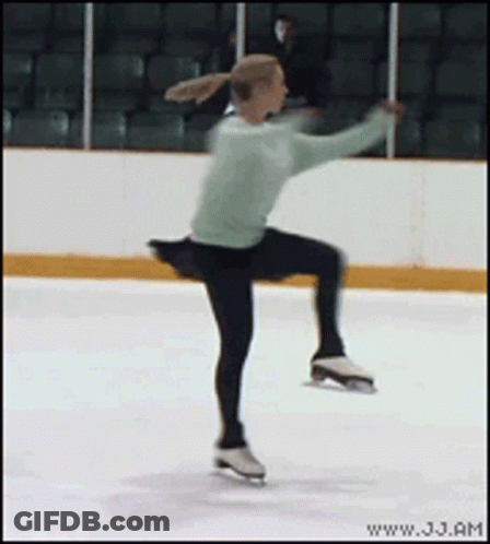 Woman Ice Skating With Jj.am GIF