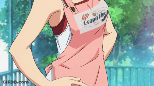 Woman In Apron Saying Grand Elite GIF