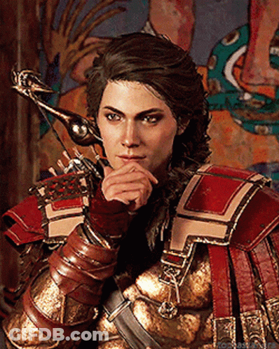 Woman In Armor Holding Bow And Arrow GIF