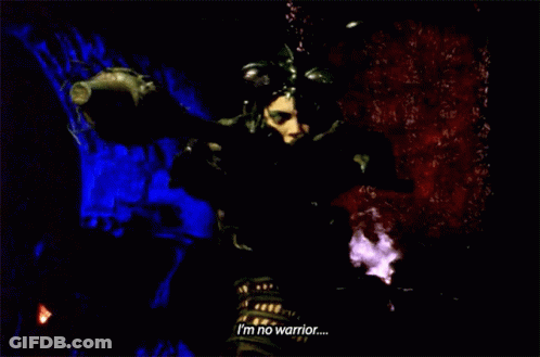 Woman In Armor Saying I'm No Warrior GIF