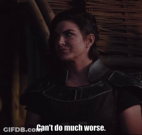 Woman In Armor Says Can't Do Much Worse GIF
