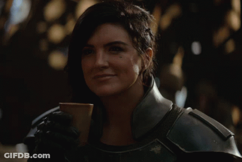 Woman In Armor Smiling Says Im In GIF