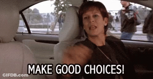 Woman In Back Seat Saying Make Good Choices GIF