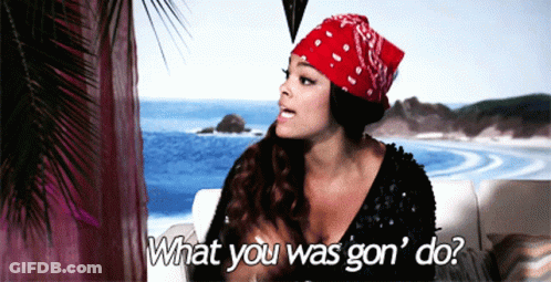 Woman In Bandana Saying What You Was Gon Do GIF