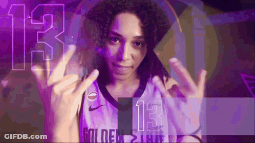 Woman In Basketball Jersey Number 13 GIF