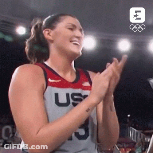 Woman In Basketball Uniform Clapping GIF