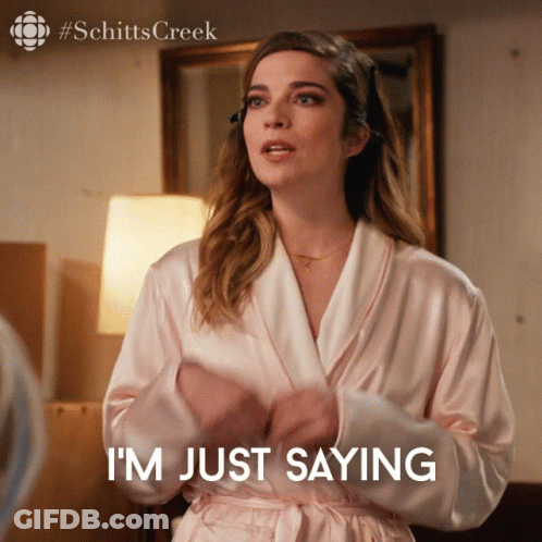 Woman In Bathrobe Saying Im Just Saying GIF