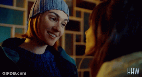 Woman In Beanie And Blue Sweater Saying And If That's Our Destiny GIF