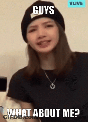 Woman In Beanie Asking What About Me GIF
