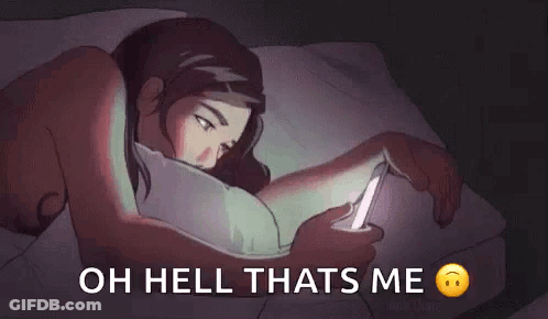 Woman In Bed Says Oh Hell Thats Me GIF
