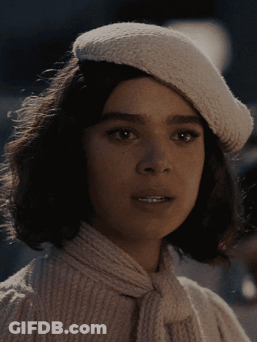 Woman In Beret And Sweater GIF