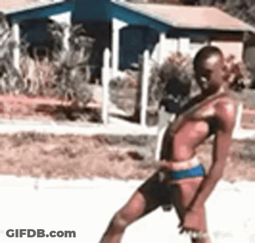 Woman In Bikini At Beach Gazebo GIF